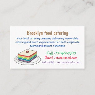 Rainbow cake cartoon illustration business card