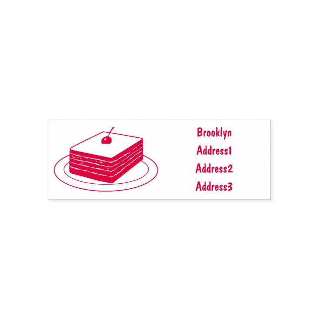 Rainbow cake cartoon illustration self-inking stamp (Design)