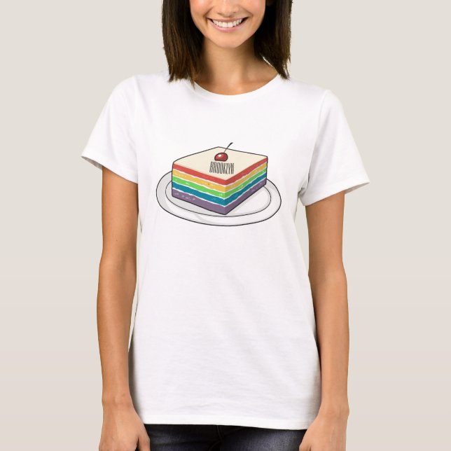 Rainbow cake cartoon illustration  T-Shirt (Front)