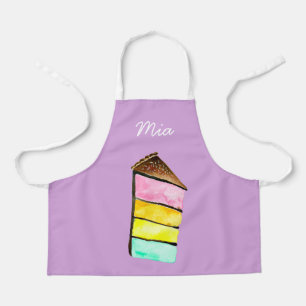 Rainbow cake cute watercolor  apron