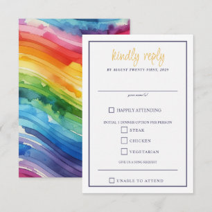 Rainbow Cake Food Choices RSVP Card