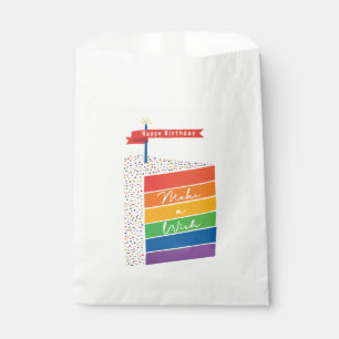 Rainbow Cake Happy Birthday Make a Wish Favour Bag