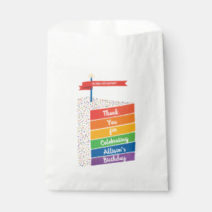Rainbow Cake Happy Birthday Personalized Custom Favour Bag