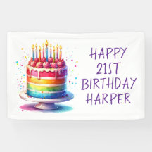 Rainbow Cake Personalized Happy Birthday