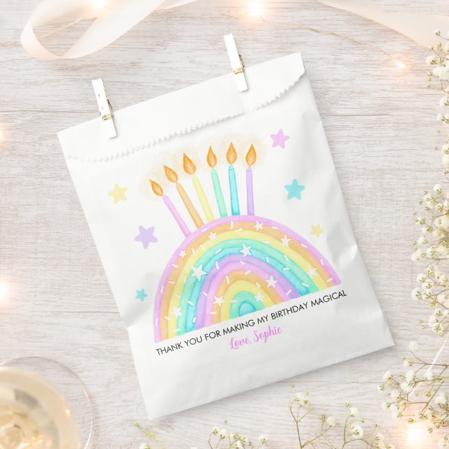 Rainbow Cake with Candles and Sprinkles Favour Bag (Clipped)