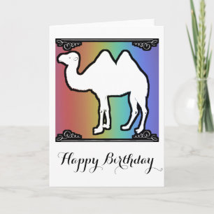 Rainbow Camel Birthday Card