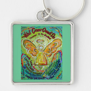 Rainbow Cancer Angel Painting Keychain Pendant