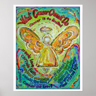 Rainbow Cancer Angel Poster Print (White Edge)