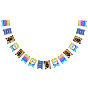 Rainbow Cancer Glitter Birthday Party Bunting Flags