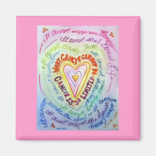 Rainbow Cancer Heart Magnet