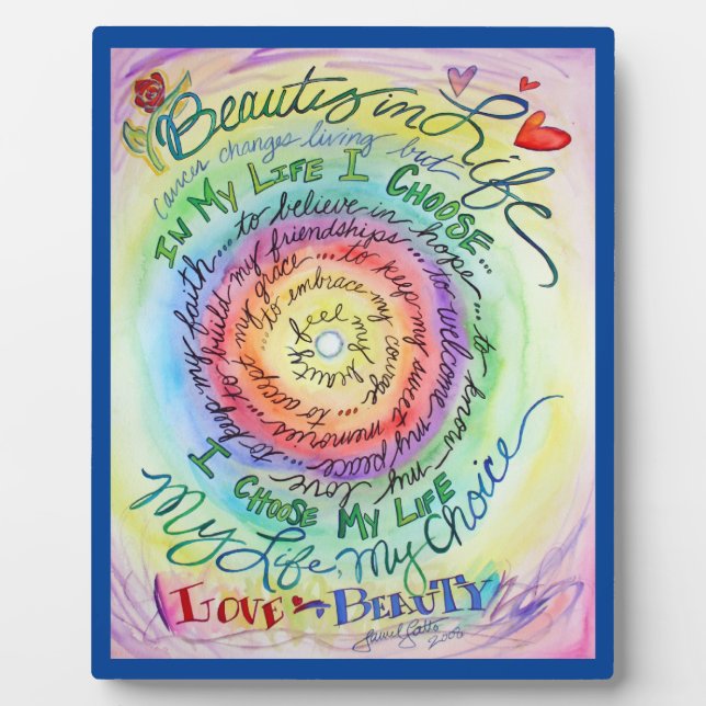 Rainbow Cancer Poem Affirmation Art Print Plaque (Front)