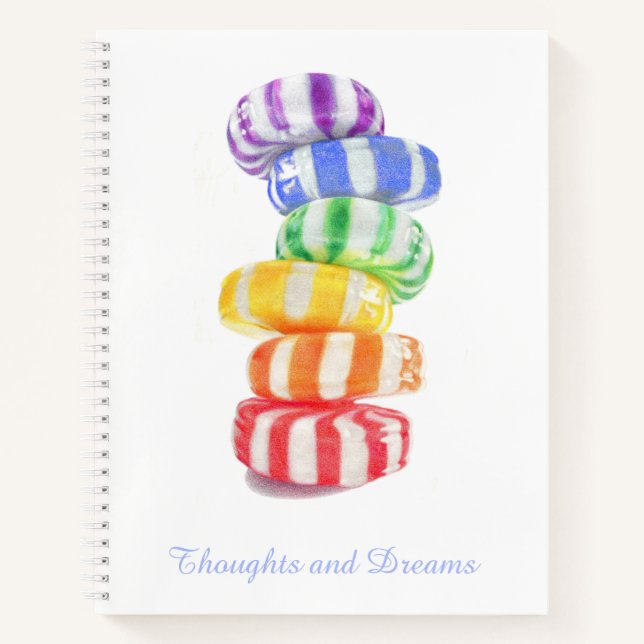 RAINBOW CANDY 8.5x11 Spiral Notebook + Text (Front)
