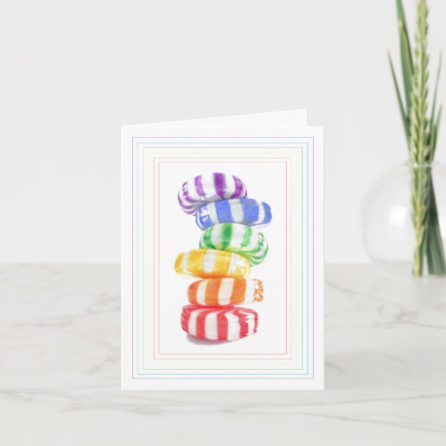 RAINBOW CANDY Birthday Note Card (Front)
