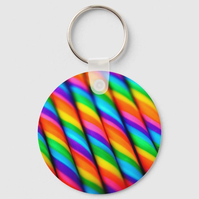 Rainbow Candy Cane Keychain (Front)