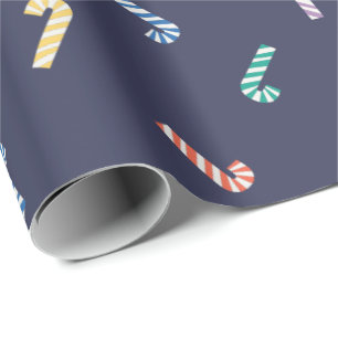 Rainbow Candy Canes by Primary.com Wrapping Paper