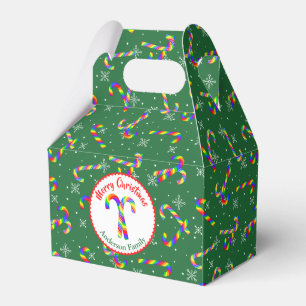 Rainbow Candy Canes Christmas Favor Box