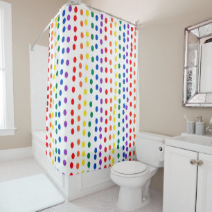 Rainbow Candy Dots on White 