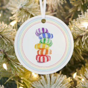RAINBOW CANDY Metal Circle Ornament