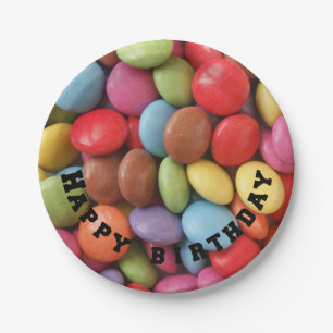 rainbow candy paper plates