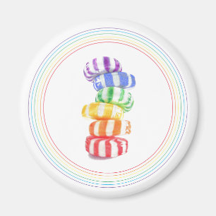 RAINBOW CANDY Round Magnet