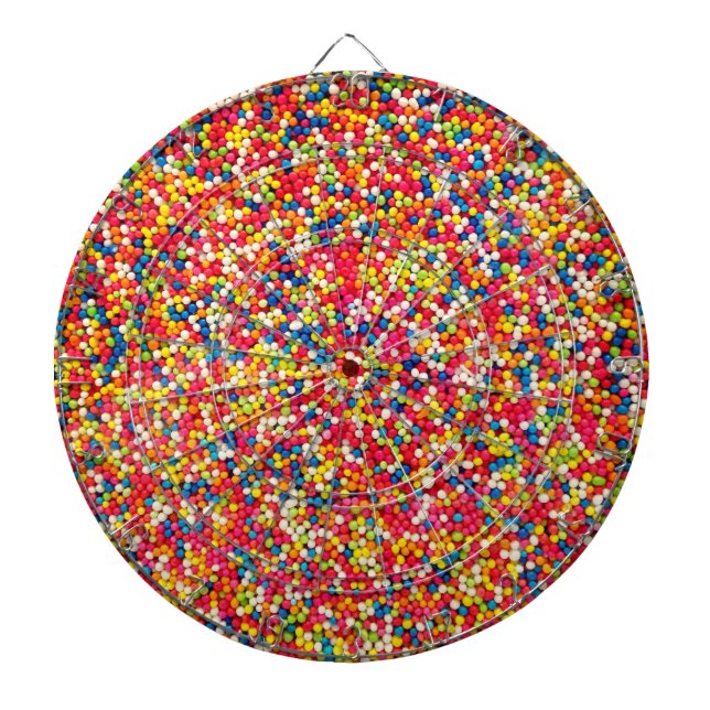 Rainbow Candy Sprinkle Pattern Dartboard (Front)