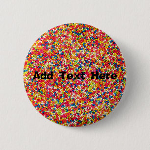 Rainbow Candy Sprinkles 2 Inch Round Button