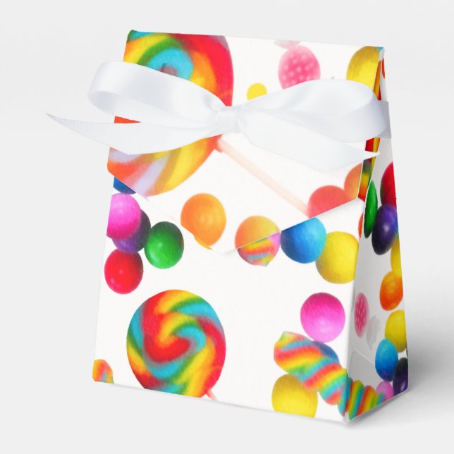 Rainbow Candy Sweet Birthday Party Custom Favour Favor Box (Front Side)