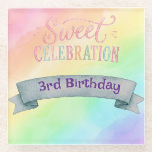 Rainbow Candyland Birthday Party Coasters