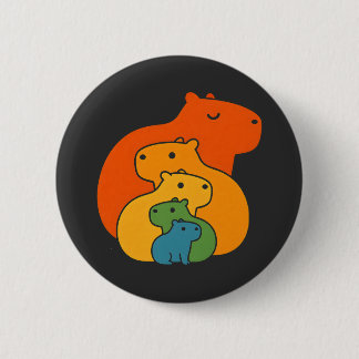 Rainbow capybaras 2 inch round button