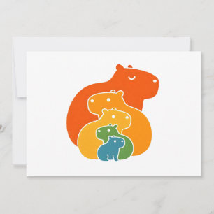 Rainbow capybaras  thank you card