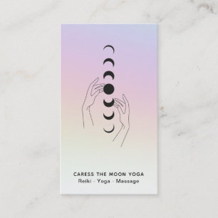 *~* Rainbow Caress The Moon Phases Celestial Hands Business Card