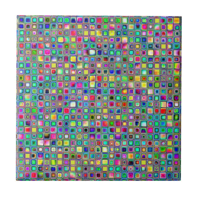 Rainbow 'Carnival' Texturé Carreaux de mosaïque Mo (Devant)