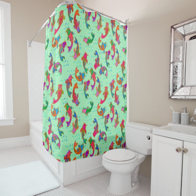 Rainbow Carp Dancing in the Rain (In Situ)