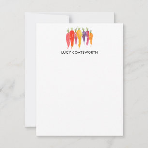 Rainbow Carrots Bright Colourful Personalized Card