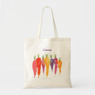 Rainbow Carrots Hand-Painted Root Vegetables Art Tote Bag