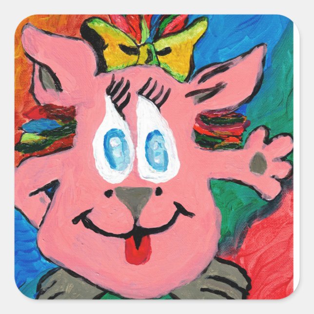 Rainbow Cartoon Character Sticker (Devant)