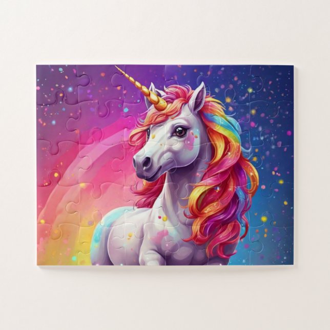 Rainbow Cascade Unicorn Journey Jigsaw Puzzle (Horizontal)