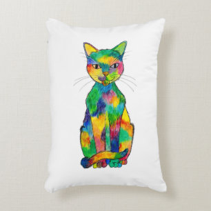 Rainbow Cat Accent Pillow