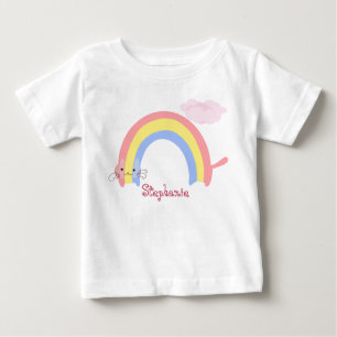 Rainbow Cat Aesthetic Front & Back Custom Print Baby T-Shirt