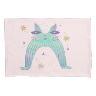 rainbow cat art  pillowcase