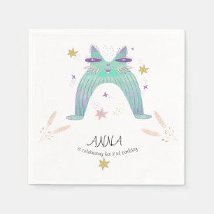 Rainbow cat birthday  kids  napkin