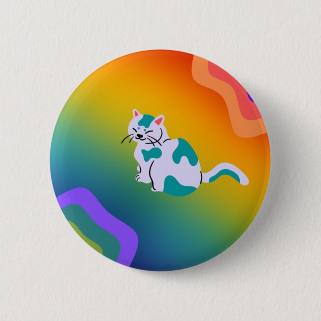 Rainbow Cat Button (Front)