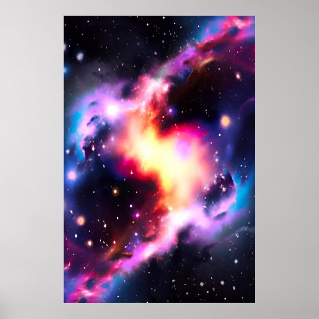 Rainbow Cat Eye Nebula Galaxy Poster (Front)
