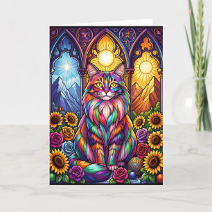 rainbow cat greeting card