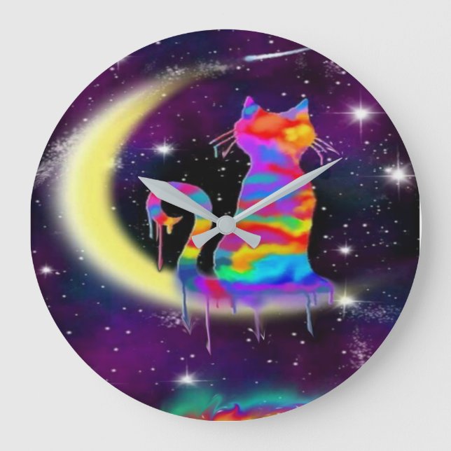 Rainbow cat large clock (Front)