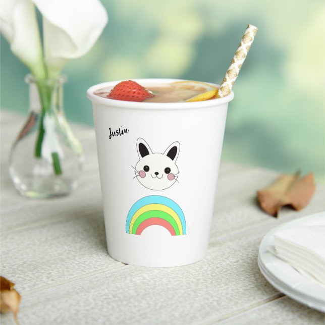 Rainbow cat paper cups (Insitu)