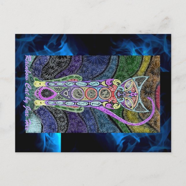 Rainbow Cat Postcard (Front)