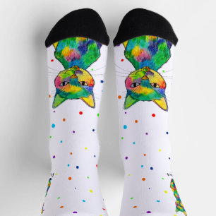 Rainbow Cat Purrfect Spotty Crew Socks