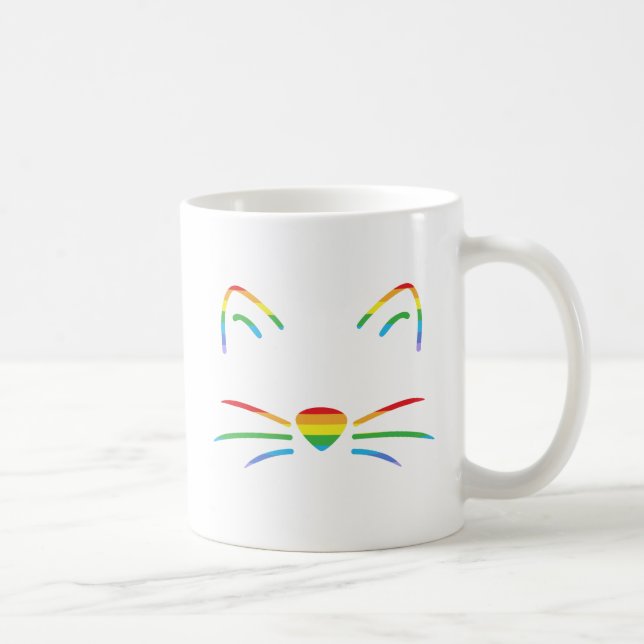 Rainbow Cat Whiskers Classic Mug (Right)