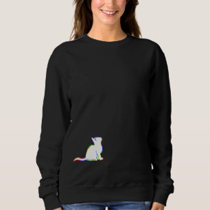 Rainbow cat, white fill, inside text sweatshirt